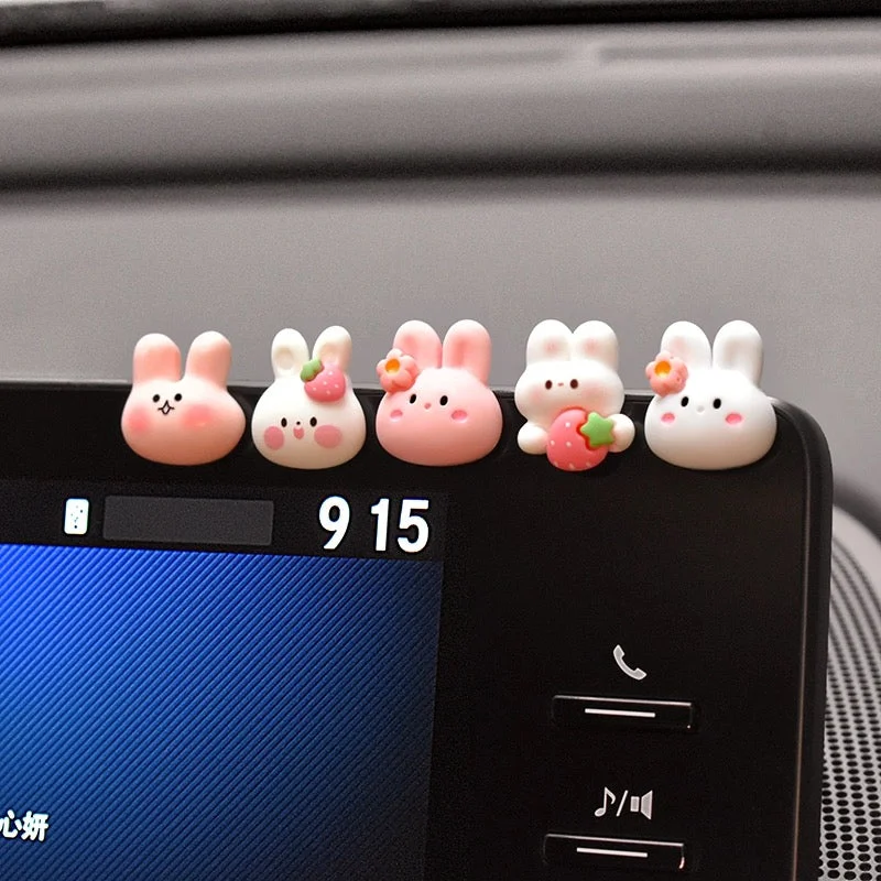 Car Dashboard Cute Cartoon Small Figures Miniature Car Decoration (5x)