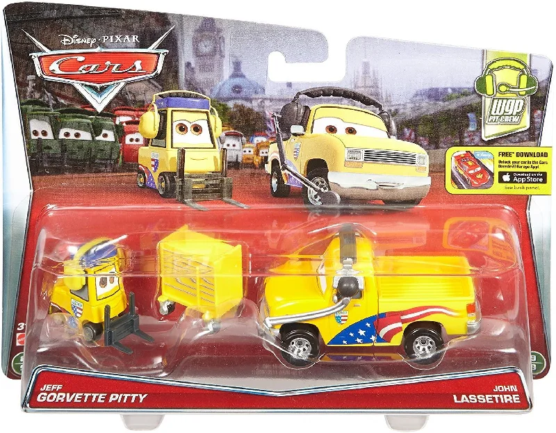 Disney Cars DHL15 Jeff Gorvette Pitty and John Lassetire Playset