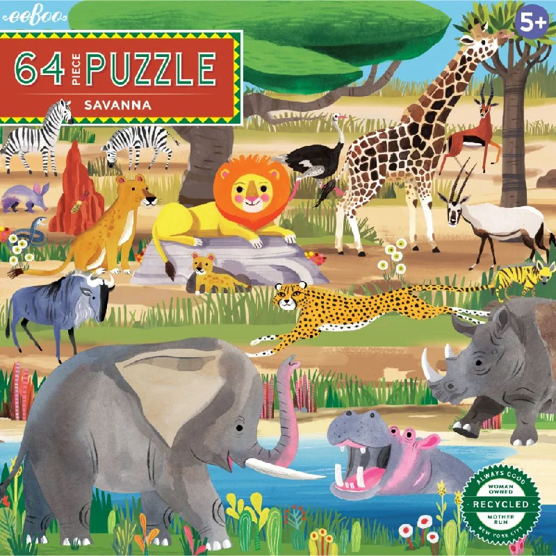 eeBoo 64 pc puzzle | Savanna