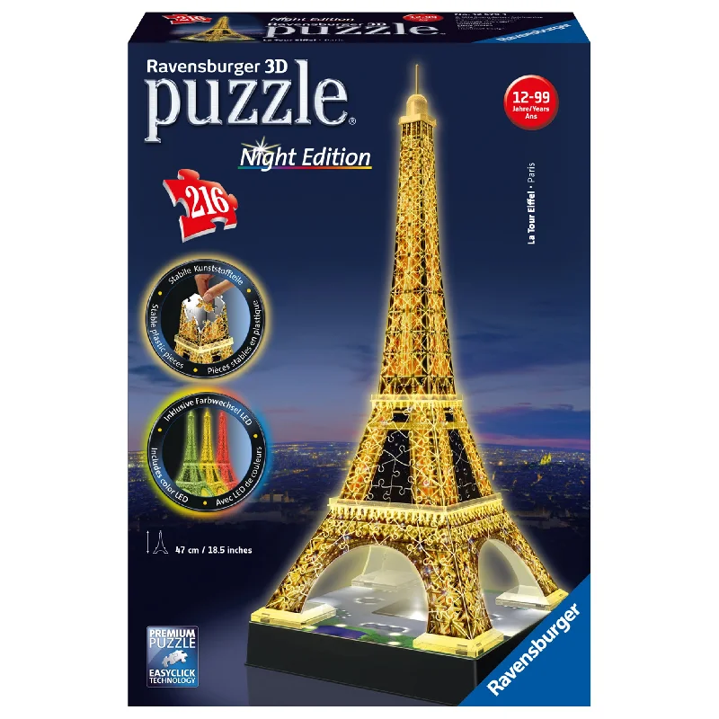 Intricate puzzles Eiffel Tower - Night Edition 216 Piece Puzzle