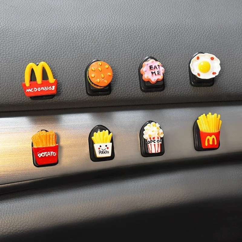 Funny Car Cartoon Accessories- McDonalds Food Hooks  (set of 8)