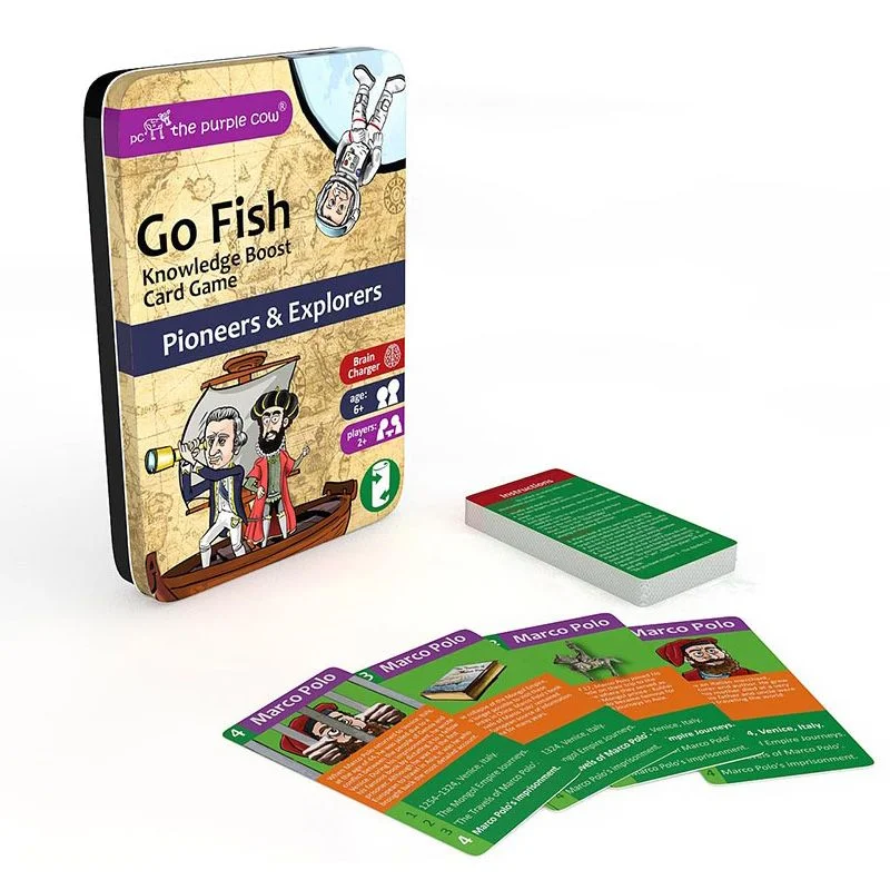 Logical puzzles THE PURPLE COW TRAVEL TIN GAME - GO FISH PIONEERS AND EXPLORERS