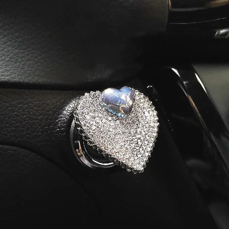 Heart Shaped Bling Car Push Start Button Decal