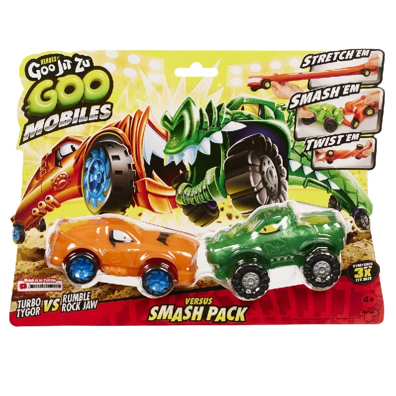 Heroes of Goo Jit Zu Goo Mobiles Turbo Tygor vs Rumble Rockjaw Stretch Vehicles