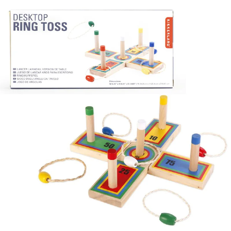 Time-consuming puzzles Kikkerland Desktop Ring Toss Novelty Retro Table Game