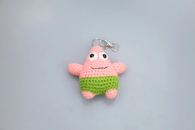 Crochet Patrick Car Charm Pendant or Keychain - HANDMADE lucky Charm for Rearview Mirror