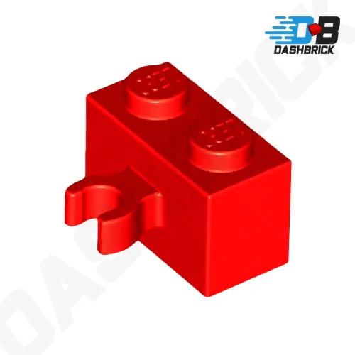 Offering a sense of accomplishment LEGOLEGO Brick, Modified 1 x 2, Open O Clip Thick (Vertical Grip), Red [30237b]