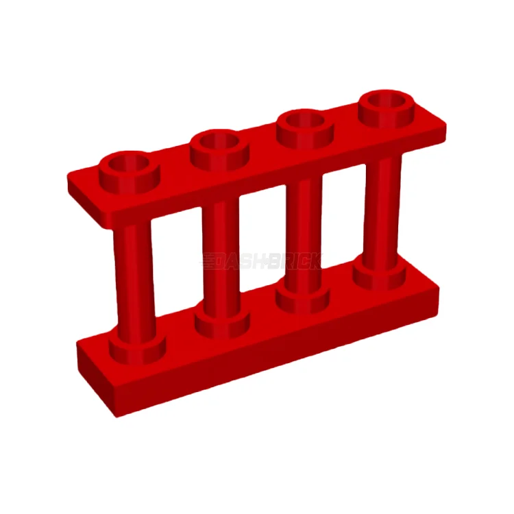 Time-honored LEGO traditionsLEGO Fence 1 x 4 x 2 Spindled with 4 Studs, Red [15332]