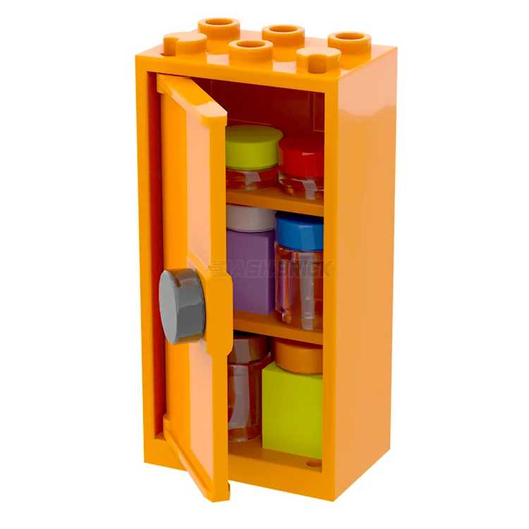 Captivating and enchanting LEGO worldsLEGO "Kitchen Pantry" - Food Storage, Stocked, Orange [MiniMOC]