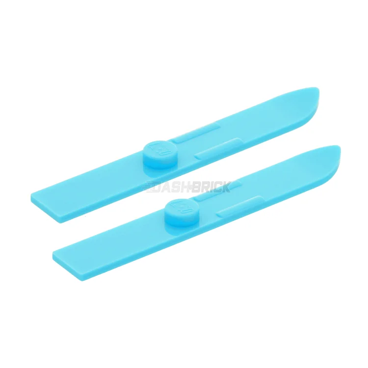 Promoting fine art skills LEGO modelsLEGO Minifigure Accessory - Skis 6L, (47mm Long), Footgear, Set of 2, Medium Azure [11253]
