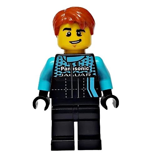 Beautifully crafted LEGO sculpturesLEGO Minifigure - Male Racer, Jaguar Panasonic GEN2 Driver [CITY/Street Champions]