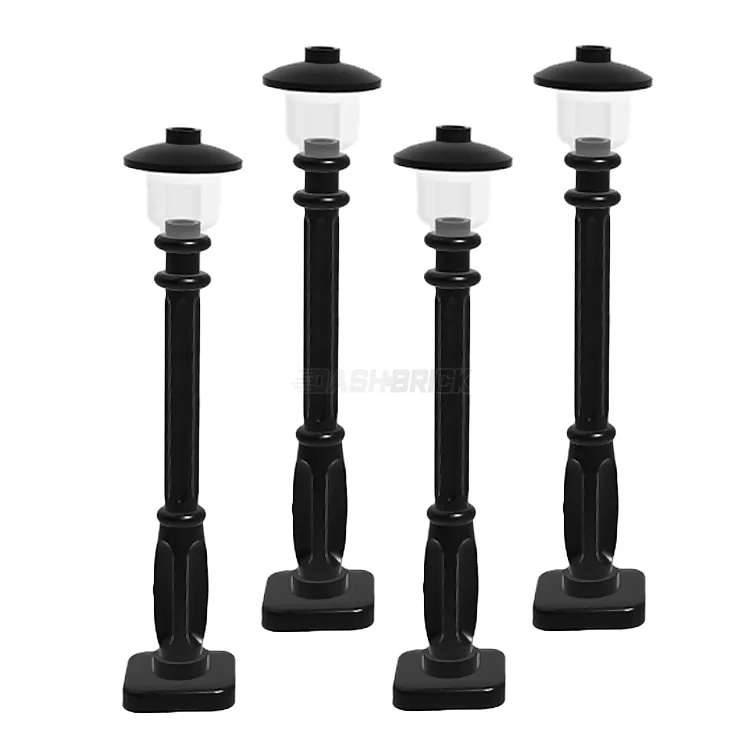 Timeless and classic LEGO toysLEGO Street Lamp Post, Black - City/Town/Street - COMBO PACK (4)