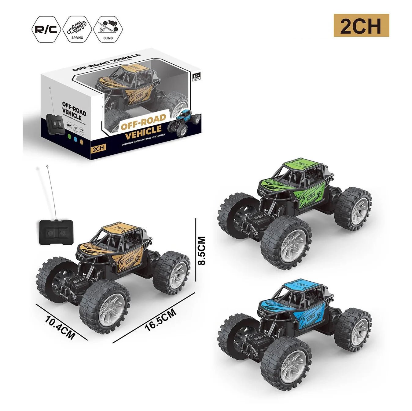 Mini 2-Channel RC Remote Controlled Climbing Car - Assortment