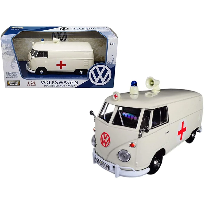 High-quality toy cars MOTORMAX 1/24 VW Type 2 Ambulance (T1) Delivery Van