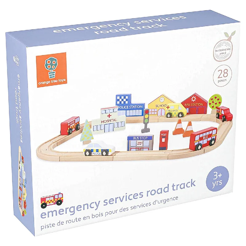 Orange Tree Toys Wooden Emergency Services Road Track