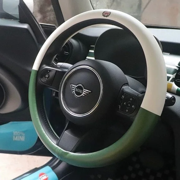 Leather Steering Wheel Cover for Mini Cooper