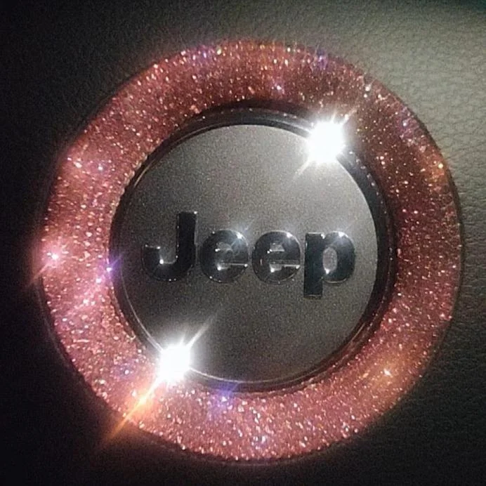 Pink Bling Jeep Emblem Decal