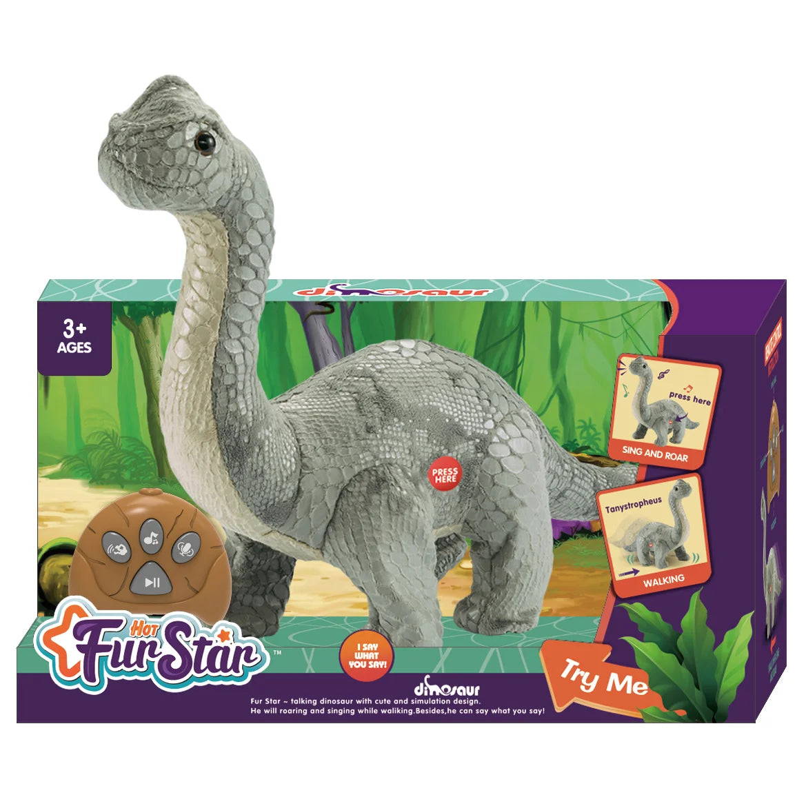 Remote Controlled RC Plush Interactive Tanystropheus Dinosaur