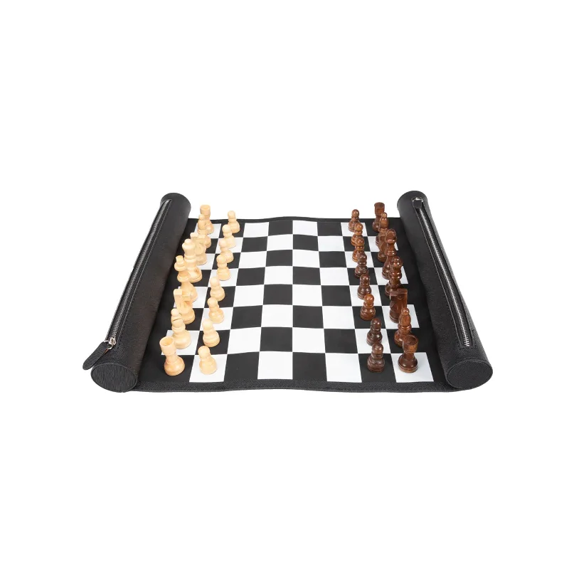 Competitive games Roll-Up Chess Travel Set in Black