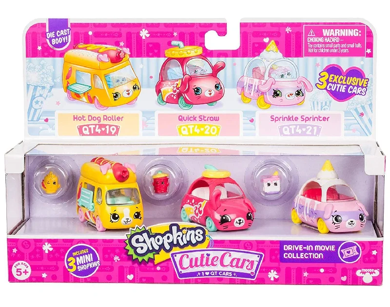 Shopkins Cutie Cars Drive-in Movie 3-Cars Pack - Assorted