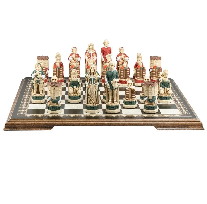 Studio Anne Carlton 'Shakespeare & The Globe' Hand Painted Chess Pieces (Playing Pieces Only)