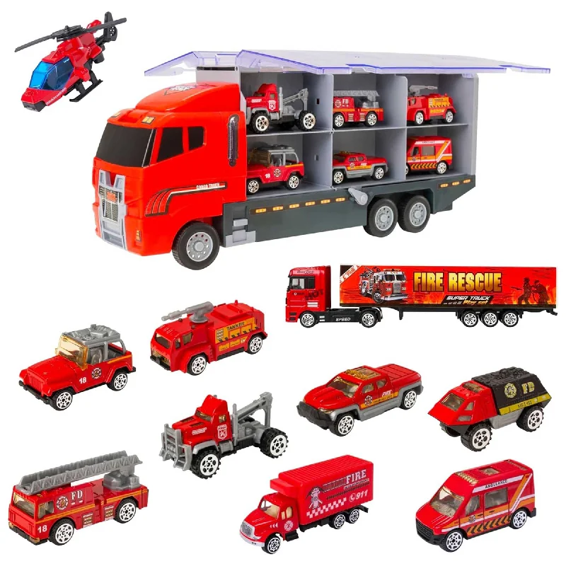 Teamsterz Fire Service Transporter Toy Truck Playset